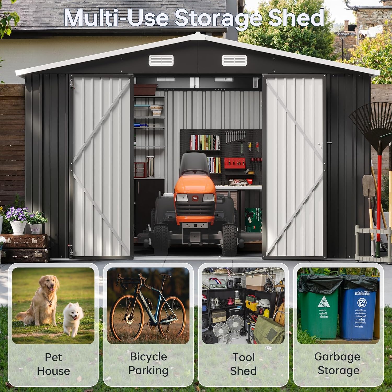 10x12FT Outdoor Storage Shed W - Garden Tools recension och pris