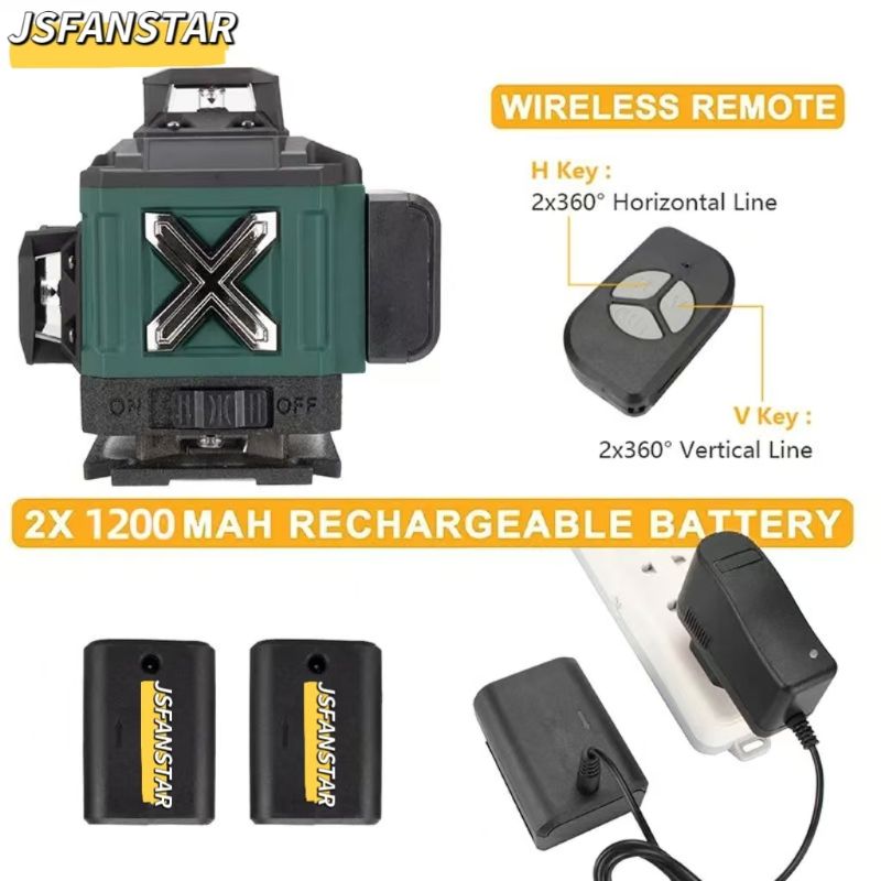 ATV4in1 Battery Powerd Adjusta - Laser Level 16 Lines 4D Green recension och pris