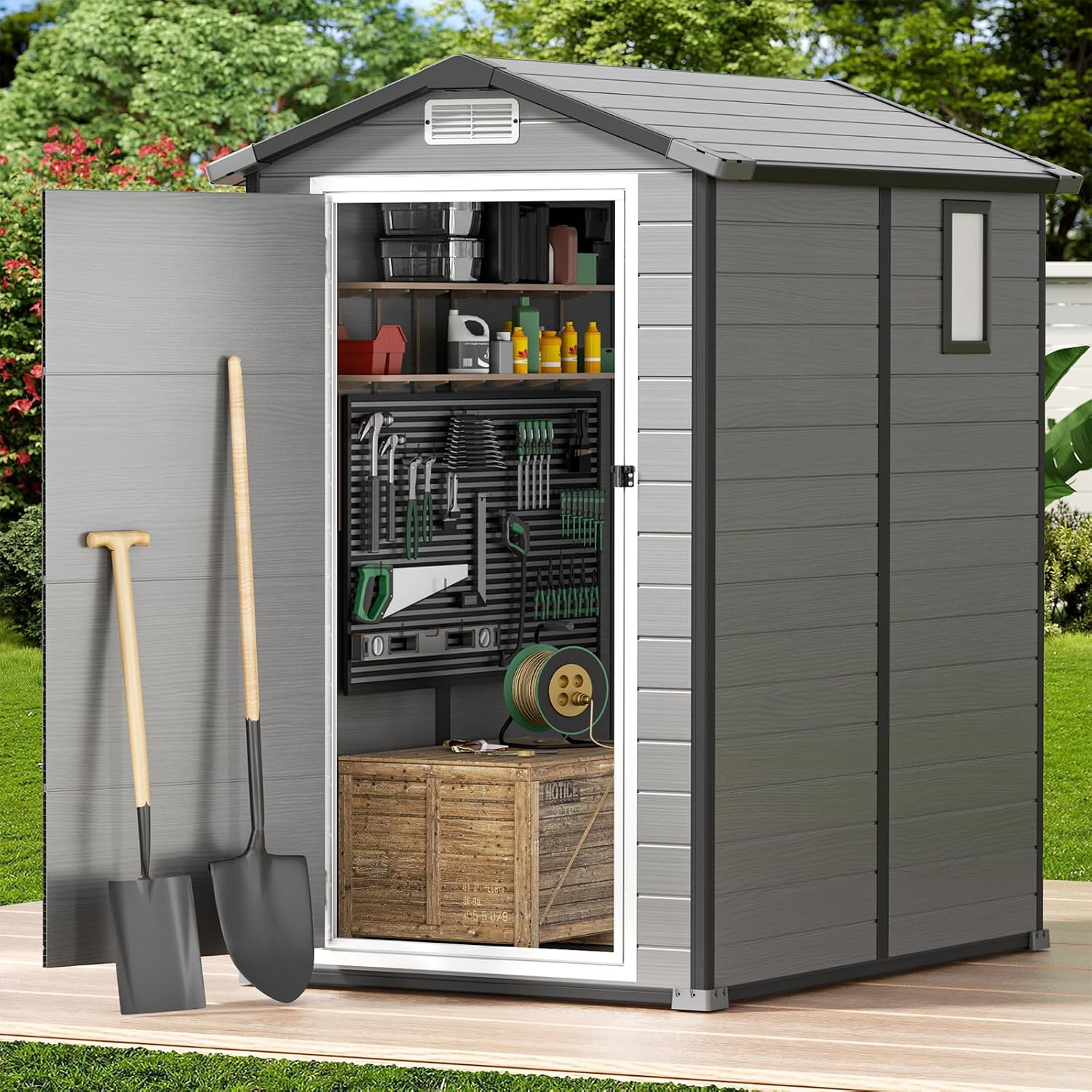 Outdoor Storage Shed with Floo - Garden Tools recension och pris