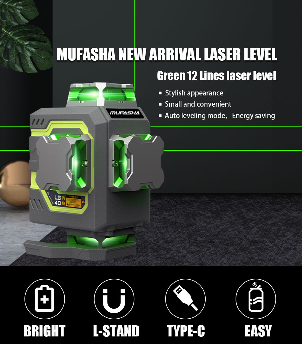 16 Line Laser Level 360 Self L - Laser Level 16 Lines 4D Green recension och pris