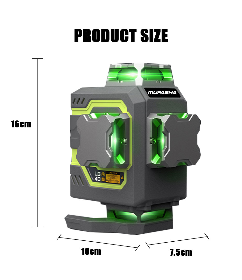 16 Line Laser Level 360 Self L - Laser Level 16 Lines 4D Green recension och pris
